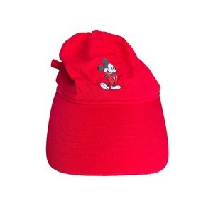 Red Mickey Mouse Embroidered Baseball Hat